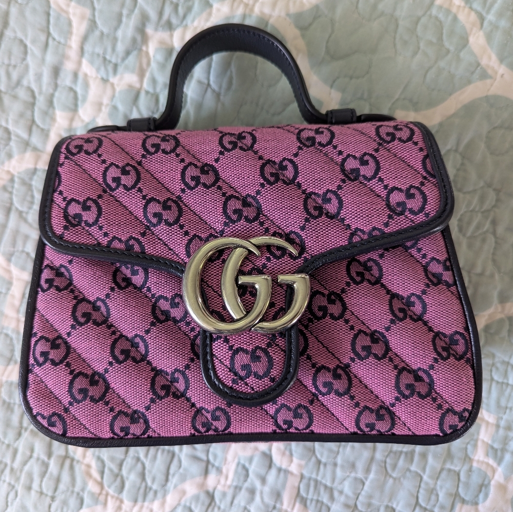 Authentic Gucci Marmont Pink Patterned Bag
